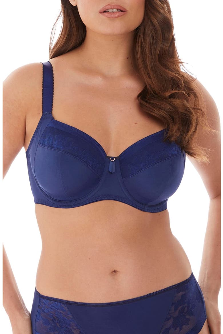 Illusion Underwire Side Support Bra, Main, color, NAVYDNU