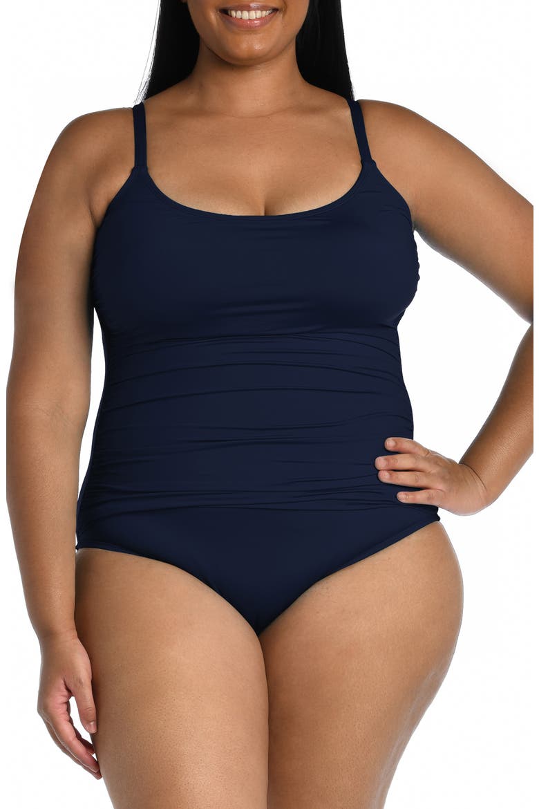Island One-Piece Swimsuit, Main, color, INDIGO