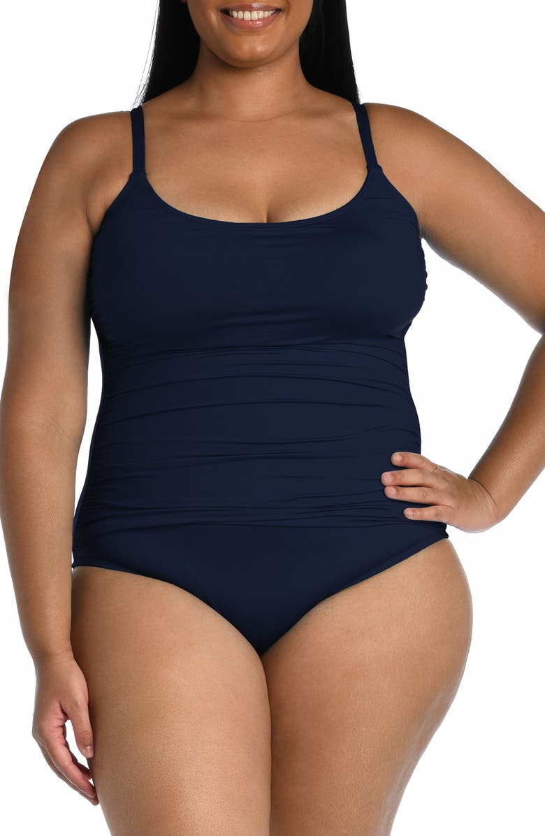 La Blanca Island One-Piece Swimsuit, Main, color, Indigo