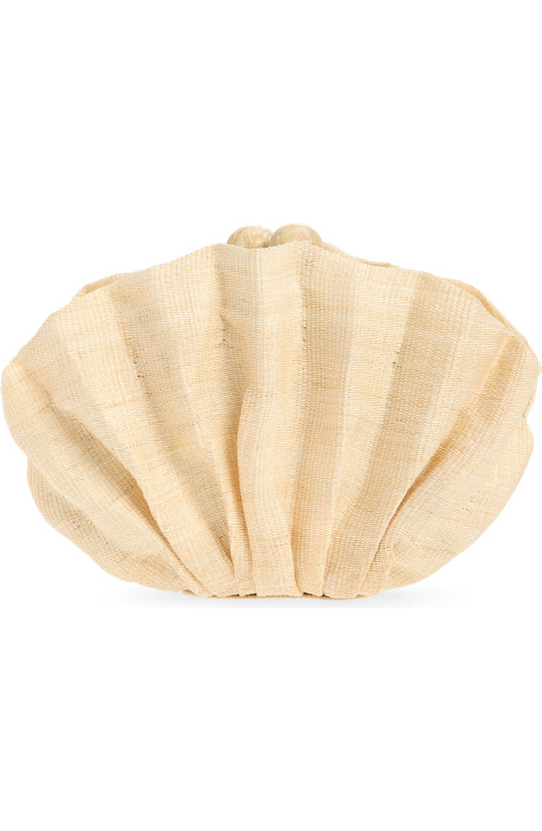 POOLSIDE The Origami Scallop Clutch, Alternate, color, Sand