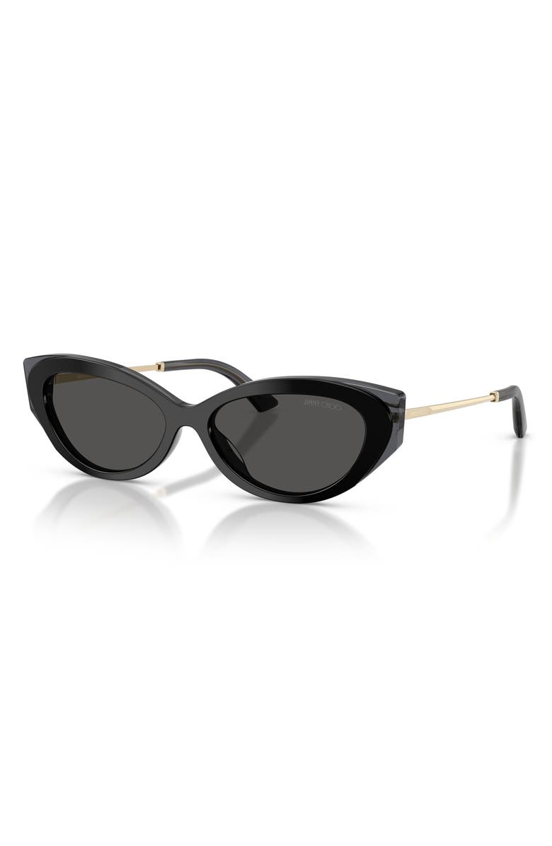 Jimmy Choo 54mm Cat Eye Sunglasses, Alternate, color, Black / Grey / Dark Grey