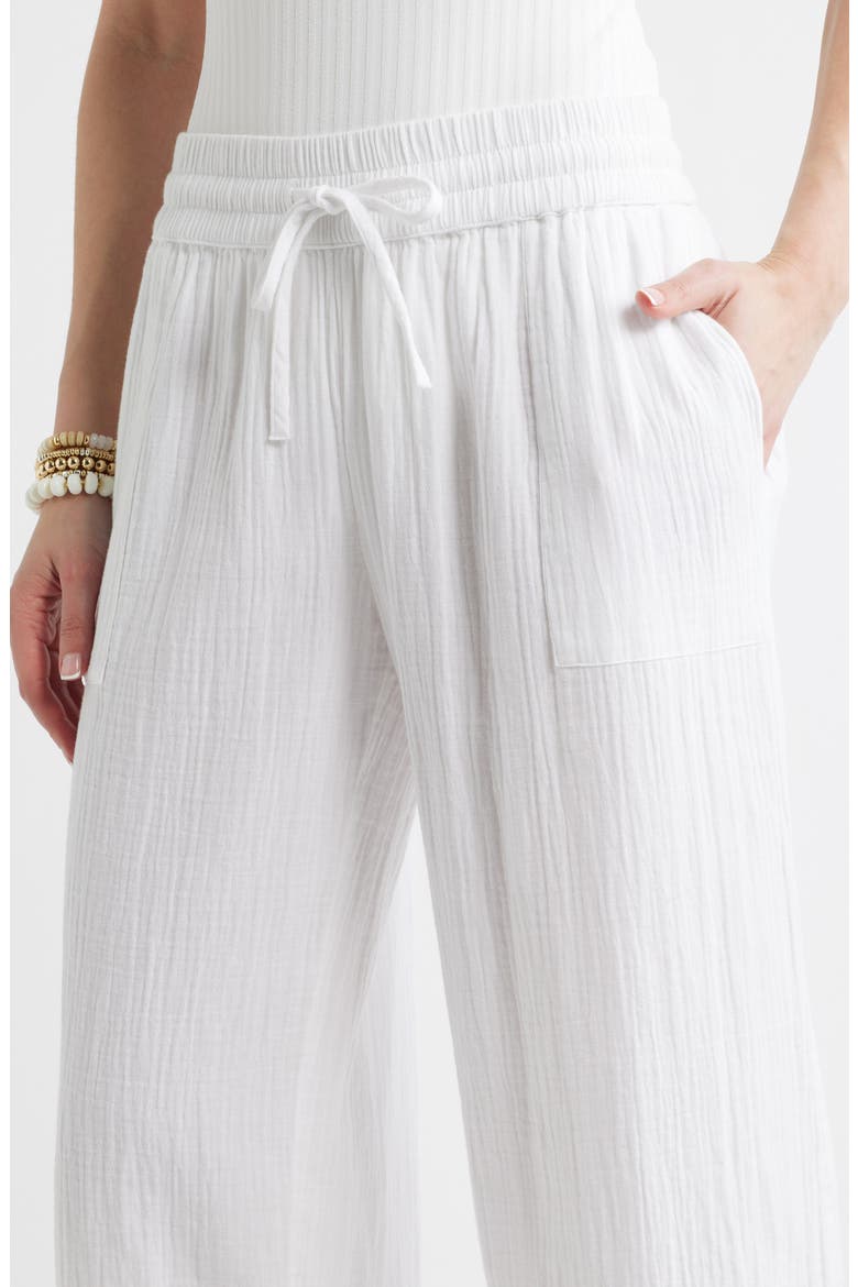 Wide Leg Gauze Pants, Alternate, color, WHITE