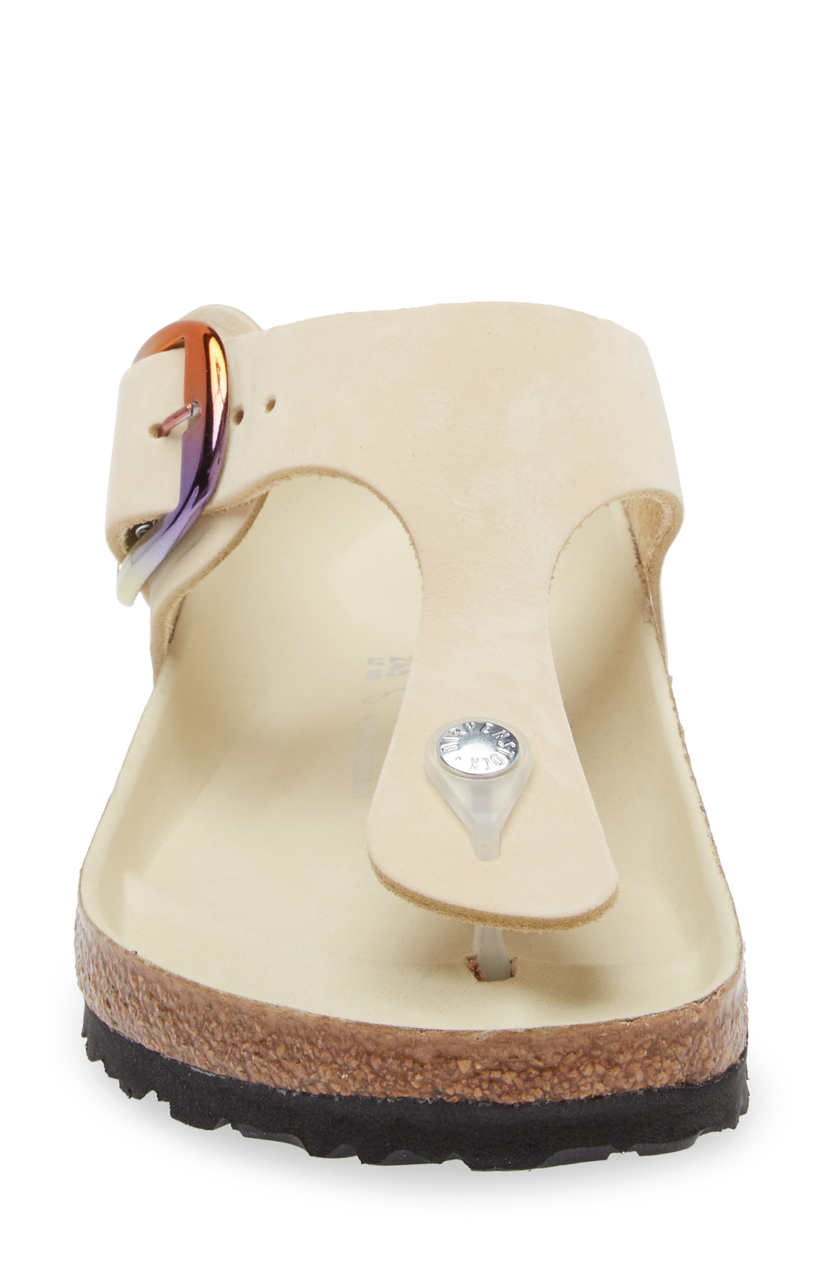 Birkenstock Gizeh Iridescent Buckle Flip Flop, Alternate, color, Beige