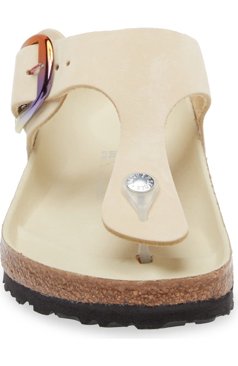 Birkenstock Gizeh Iridescent Buckle Flip Flop, Alternate, color, Beige