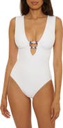 Becca Modern Edge Rib One-Piece Swimsuit