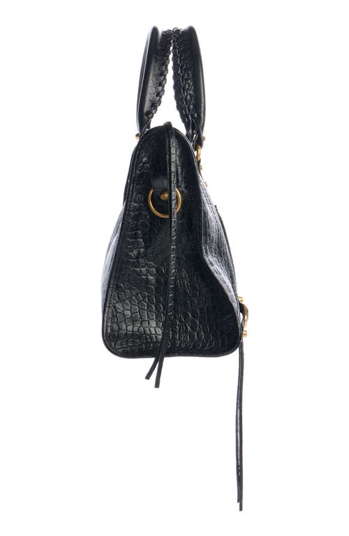 Balenciaga Medium Le City Crocodile-embossed Top-handle Tote Bag In Black
