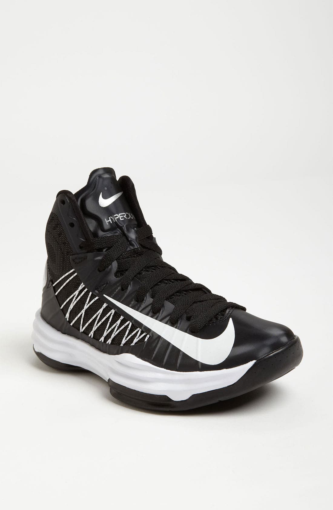 'Lunar Hyperdunk' Basketball Shoe, Main, color, BLACK/ WHITE