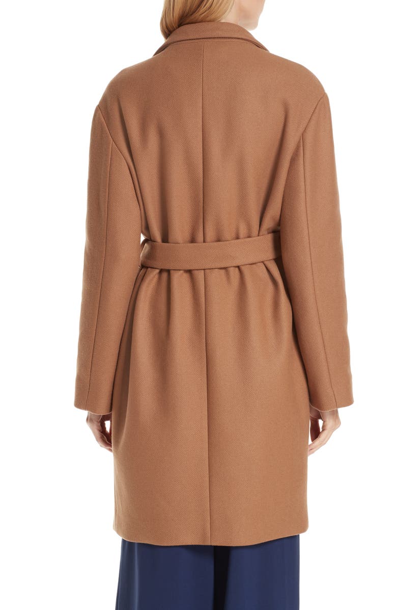 DVF Belted Wool Blend Wrap Coat, Alternate, color,
