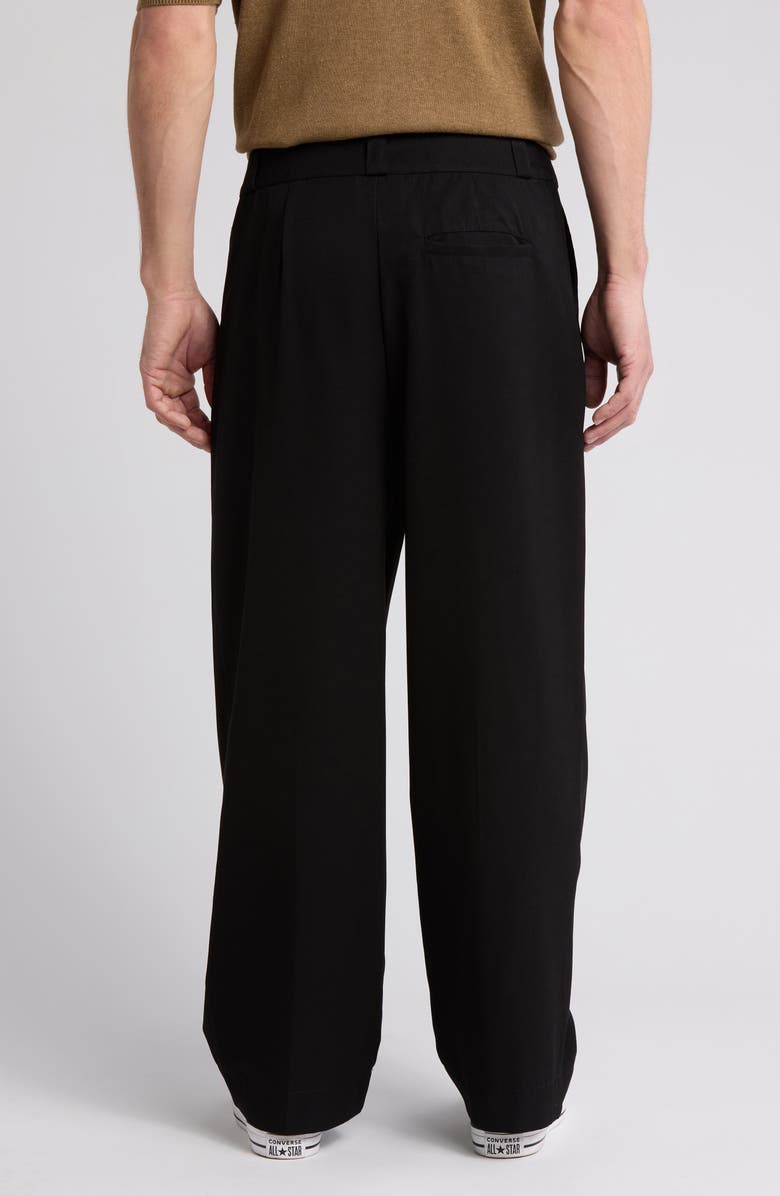 Elwood Courtyard Pleated Wide Leg Pants, Alternate, color, Soot