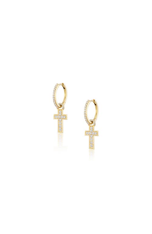 Sheryl Lowe Diamond Cross Charm Earring In Gold