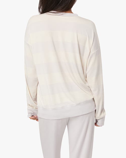 Weworewhat Oversized Long Sleeve Crewneck Top In Cloudgry/ivory