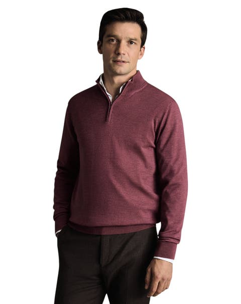 Merino Zip Neck Long Sleeve Sweater