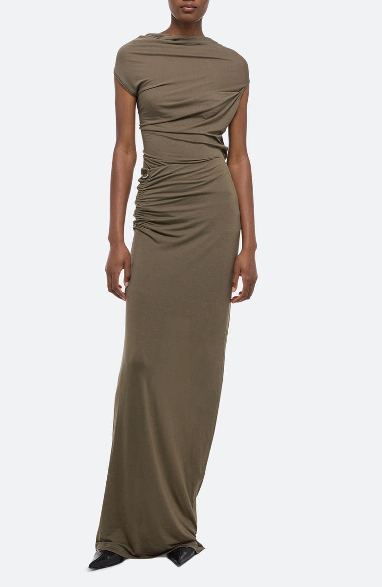 Helmut Lang Wind Jersey Skirt, Alternate, color, Olive - F0x