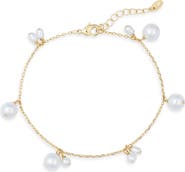 NORDSTROM RACK Demi Fine Faux Pearl Charm Bracelet