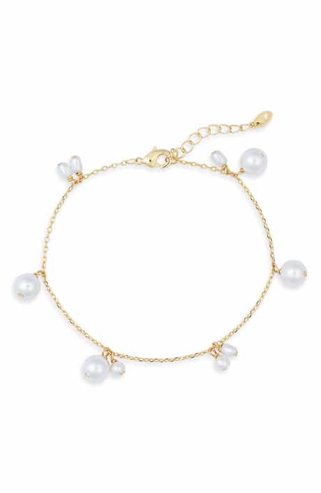 NORDSTROM RACK Demi Fine Faux Pearl Charm Bracelet