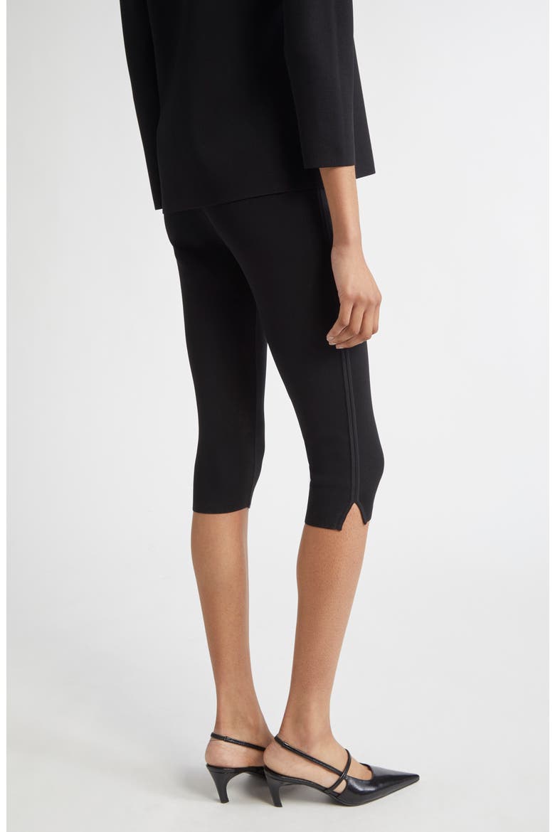 Compact Knit Capri Trousers, Alternate, color, BLACK