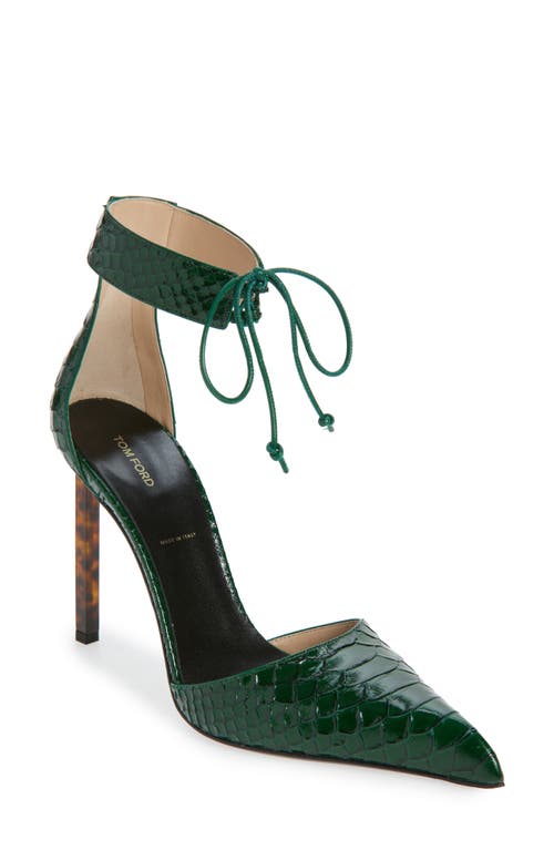 Tom Ford Ankle Tie Pump In Green