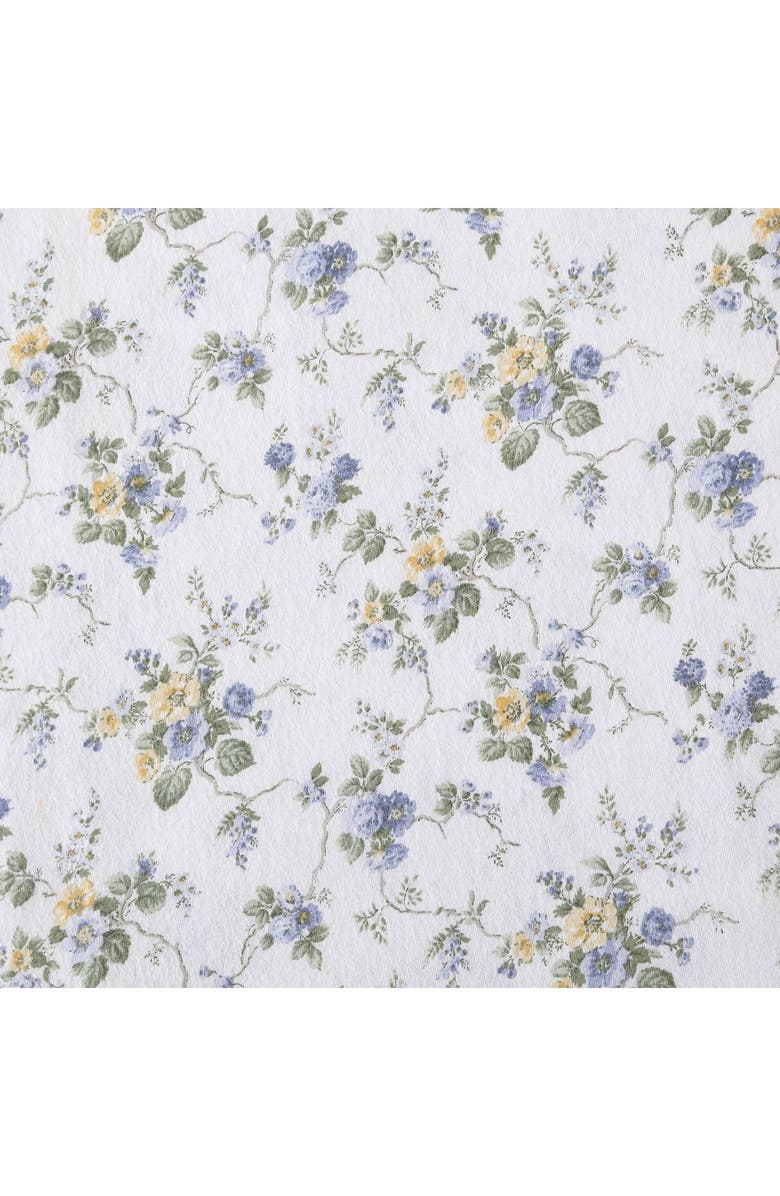 Laura Ashley Le Fleur Cotton Flannel Sheet Set, Alternate, color, Light Pastel Blue