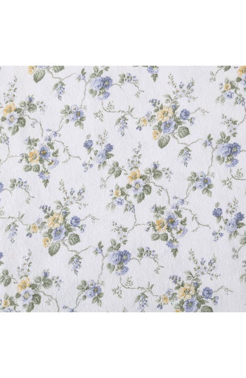 Laura Ashley Le Fleur Cotton Flannel Sheet Set In Light Pastel Blue