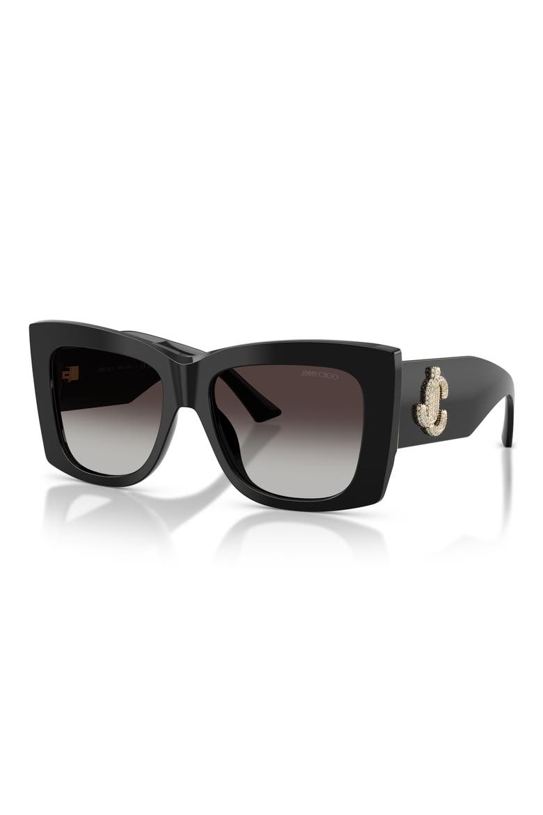 54mm Gradient Square Sunglasses, Alternate, color, BLACK / GREY GRADIENT