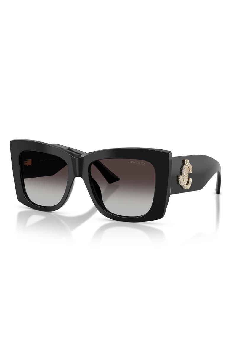 Jimmy Choo 54mm Gradient Square Sunglasses, Alternate, color, Black / Grey Gradient