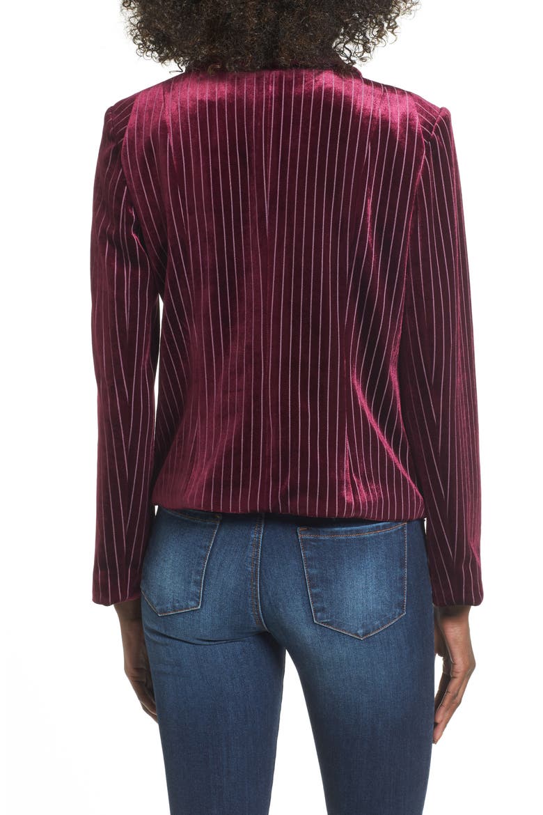 Stripe Velour Blazer, Alternate, color, RED TANNIN DOTTED STRIPE