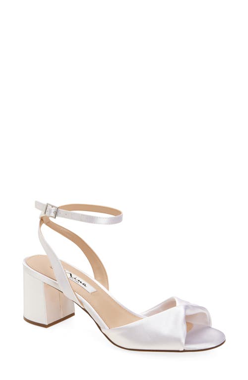 Nina Nigella Glitter Ankle Wrap Sandal In White