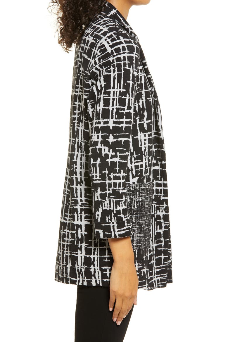 Symphony Open Front Jacket, Alternate, color, BLACK MULTI