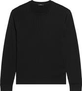 Theory Riland Cable Stitch Cotton Crewneck Sweater