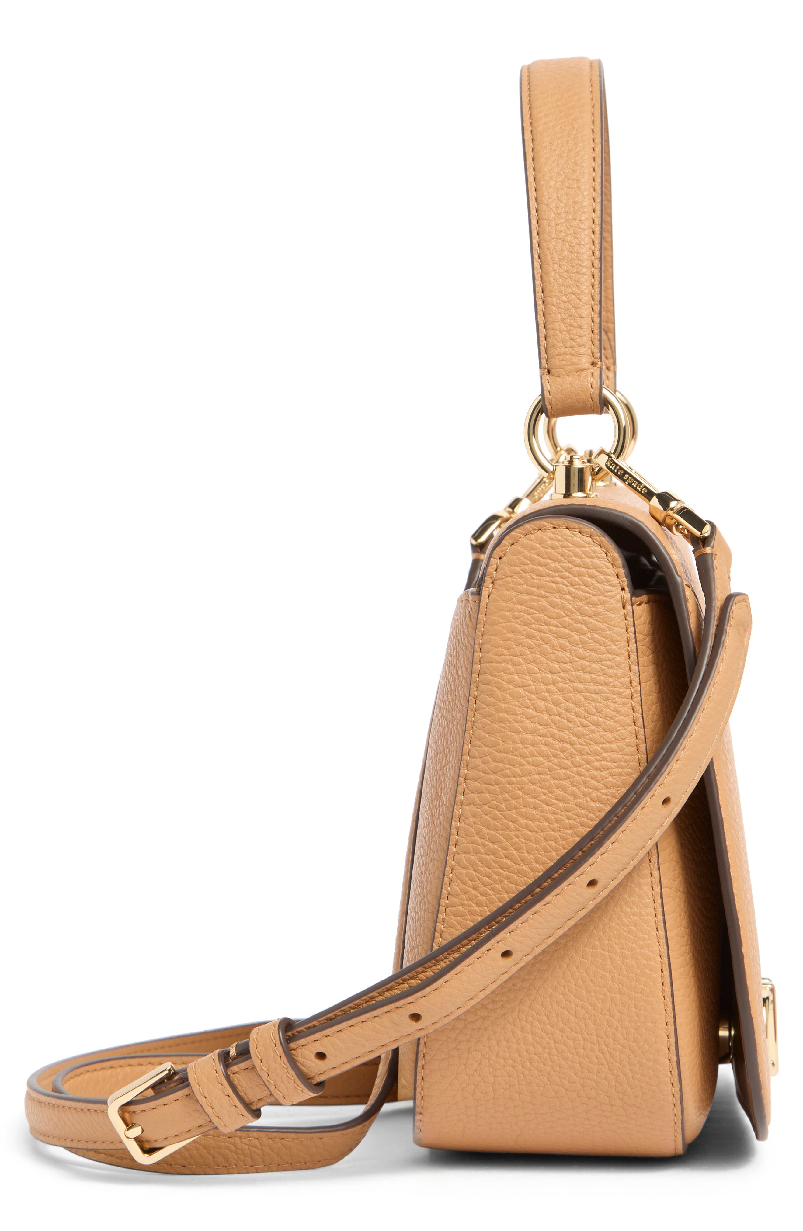 Kate Spade New York kyla pebbled leather top handle bag, Alternate, color, Classic Saddle.