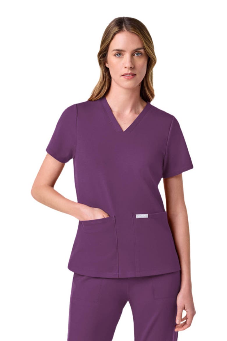 UltraSOFT Essential Comfort Women's 6-Pocket Scrub Set, Alternate, color, Eggplant