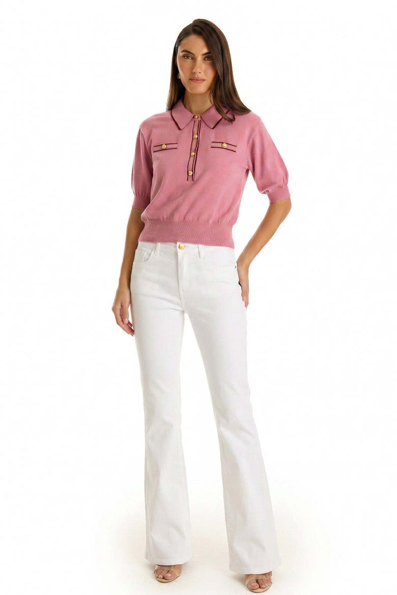 Bobbi Polo Shirt, Alternate, color, Dusty Rose
