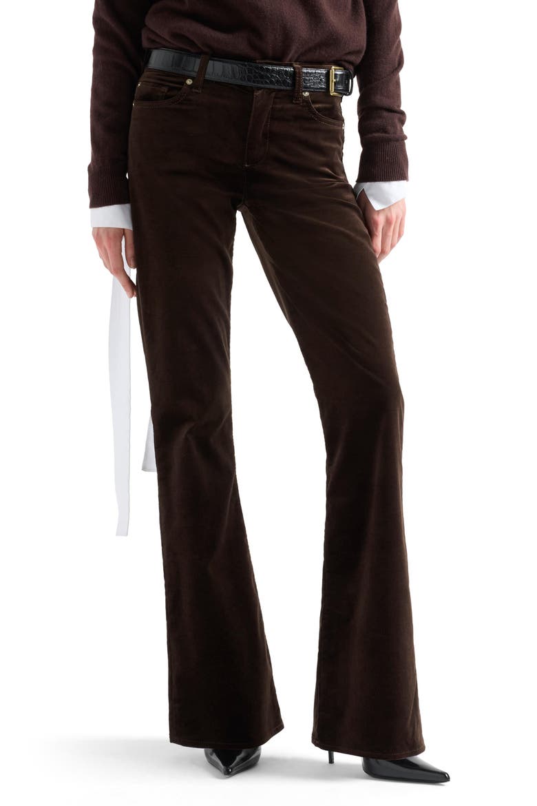 The Leggy Bootcut Velvet Jeans, Main, color, VELVET CHOCOLAT