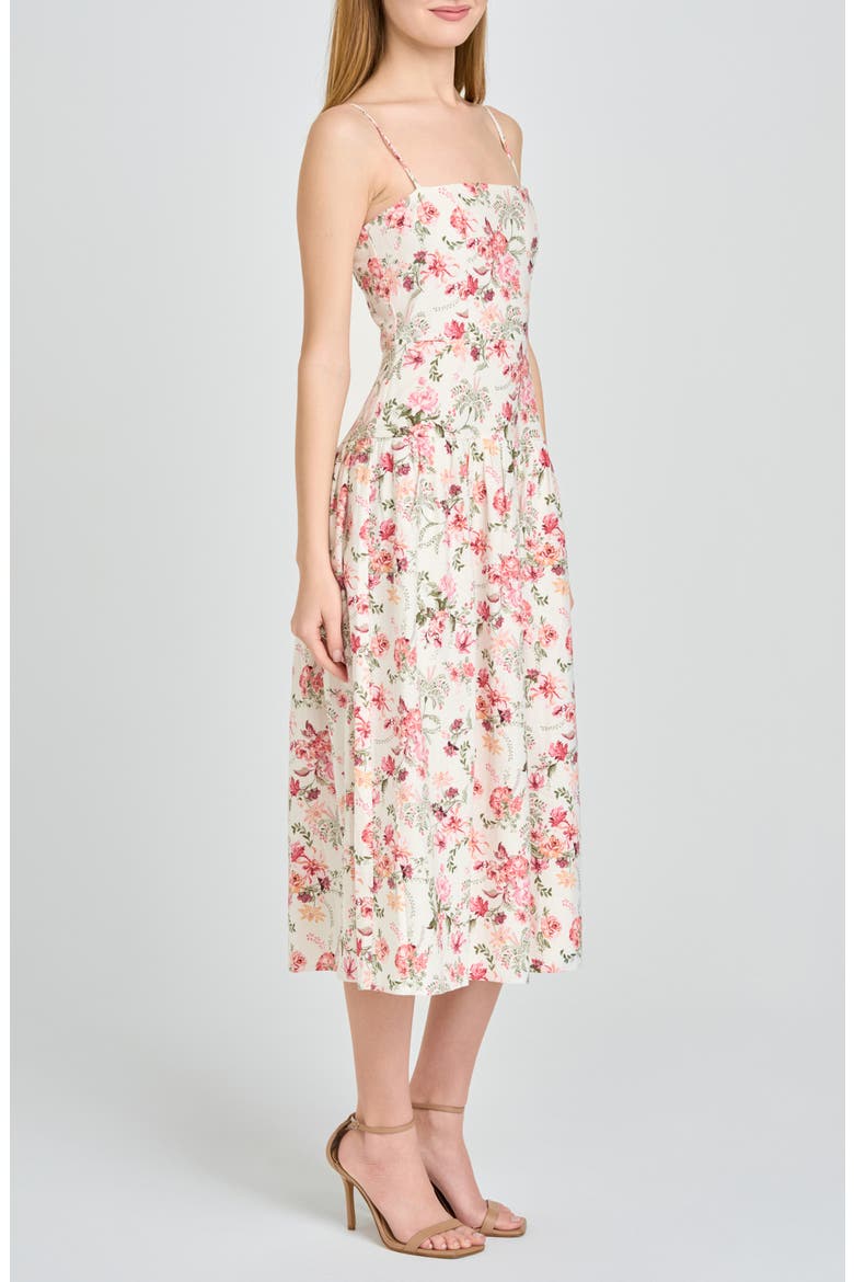 Juliet Floral Midi Dress, Alternate, color, PINK BOUQUET