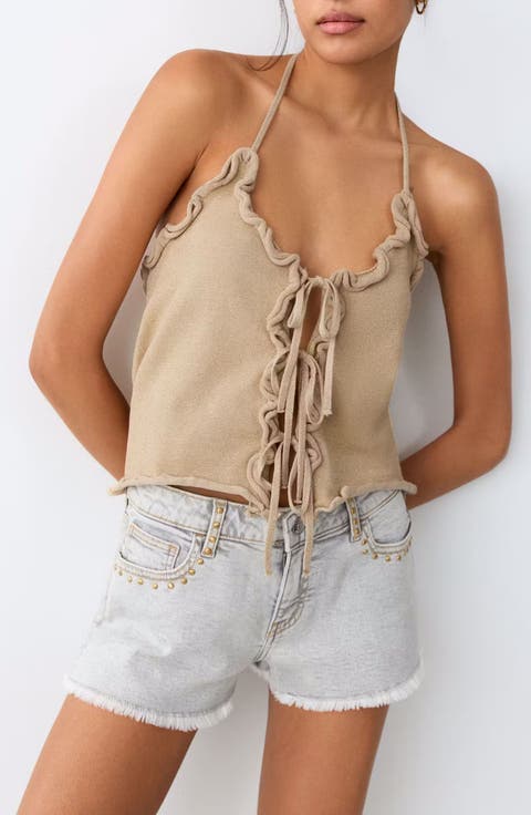 Bows Knit Halter Top