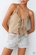 MANGO TEEN Bows Knit Halter Top