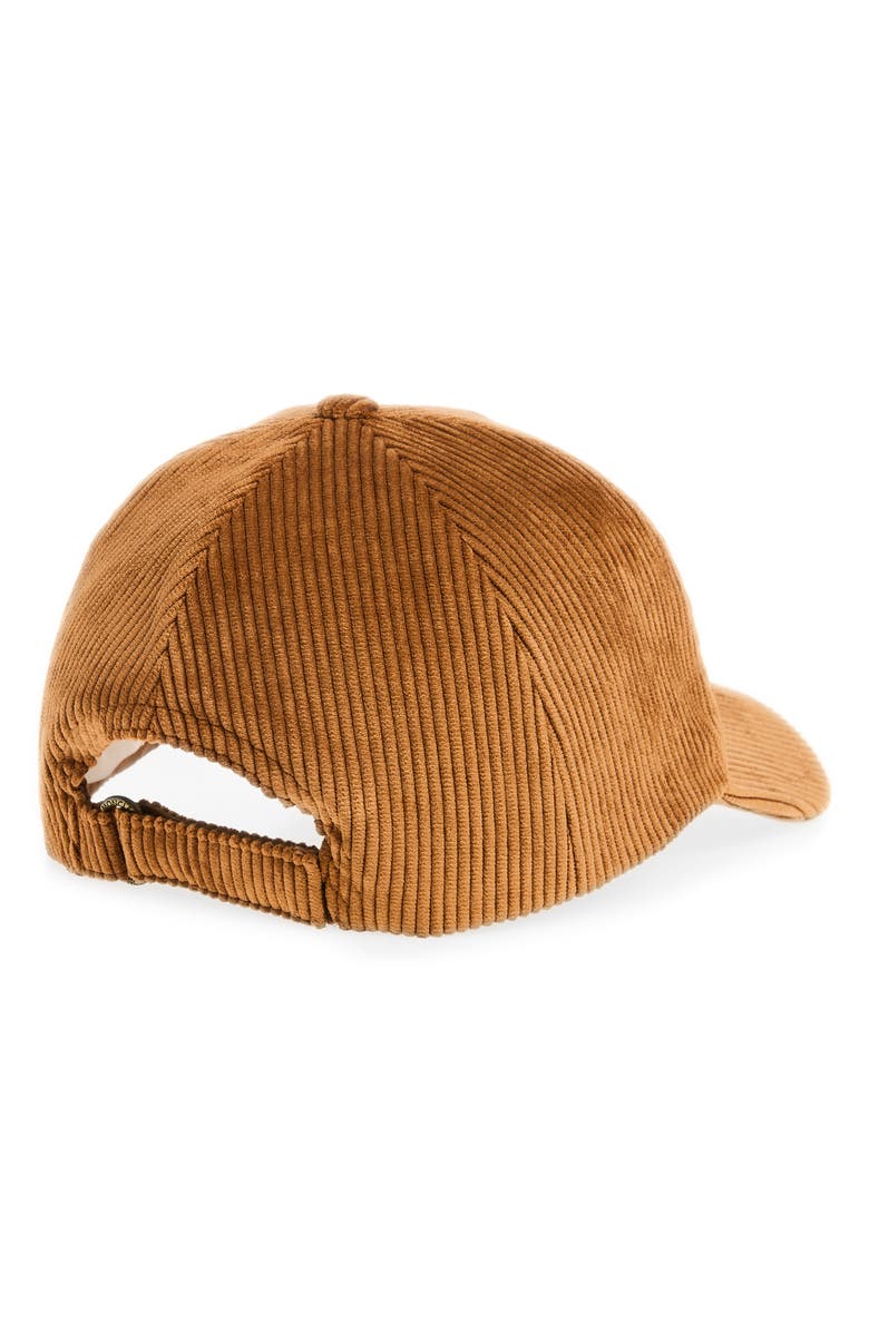 Moncler Logo Patch Corduroy Baseball Cap, Alternate, color, Brown