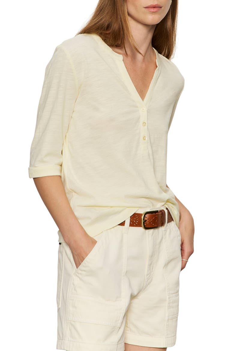 Rolled Sleeve V-Neck T-Shirt, Alternate, color, LEMON DROP YELLOW