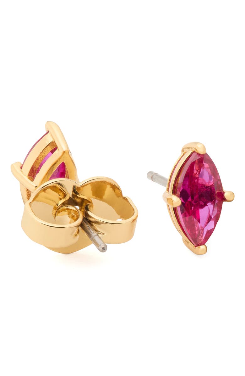 Kate Spade New York marquise cut solitaire stud earrings, Alternate, color, Ruby/ Gold