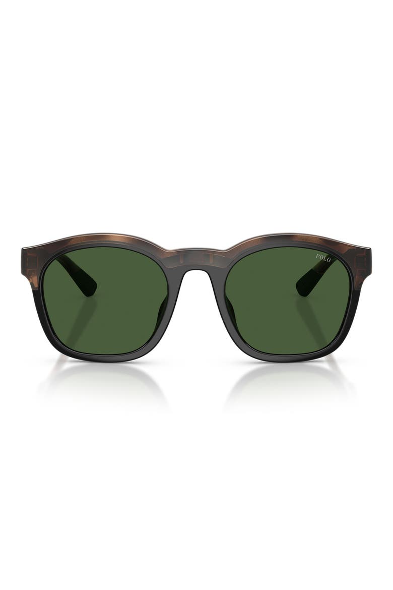 51mm Square Sunglasses, Main, color, SHINY HAVANA/ BLACK / GREEN