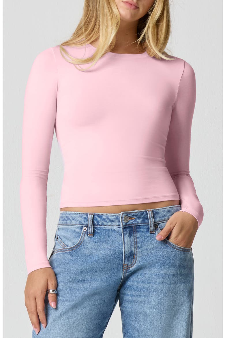 Softie Cotton Blend Long Sleeve Top, Main, color, BONBON