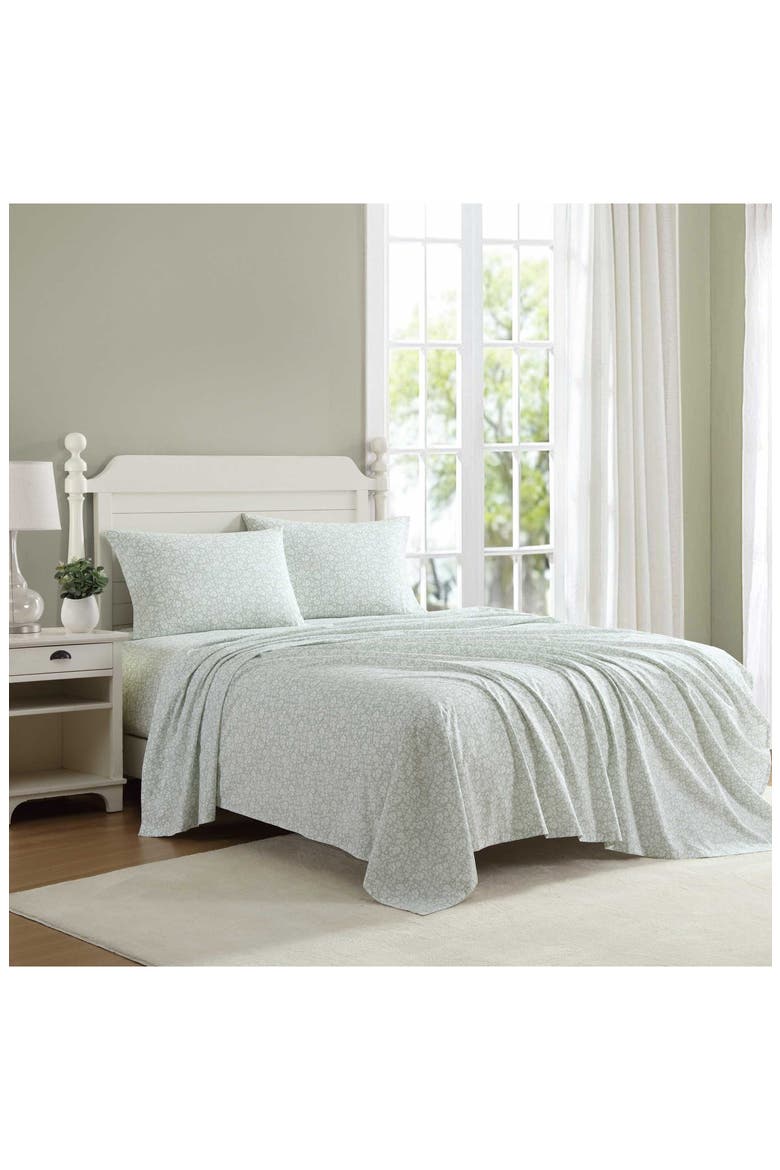 Heirloom Ditsy 200 Thread Count Cotton Percale Sheet Set, Alternate, color, GREEN