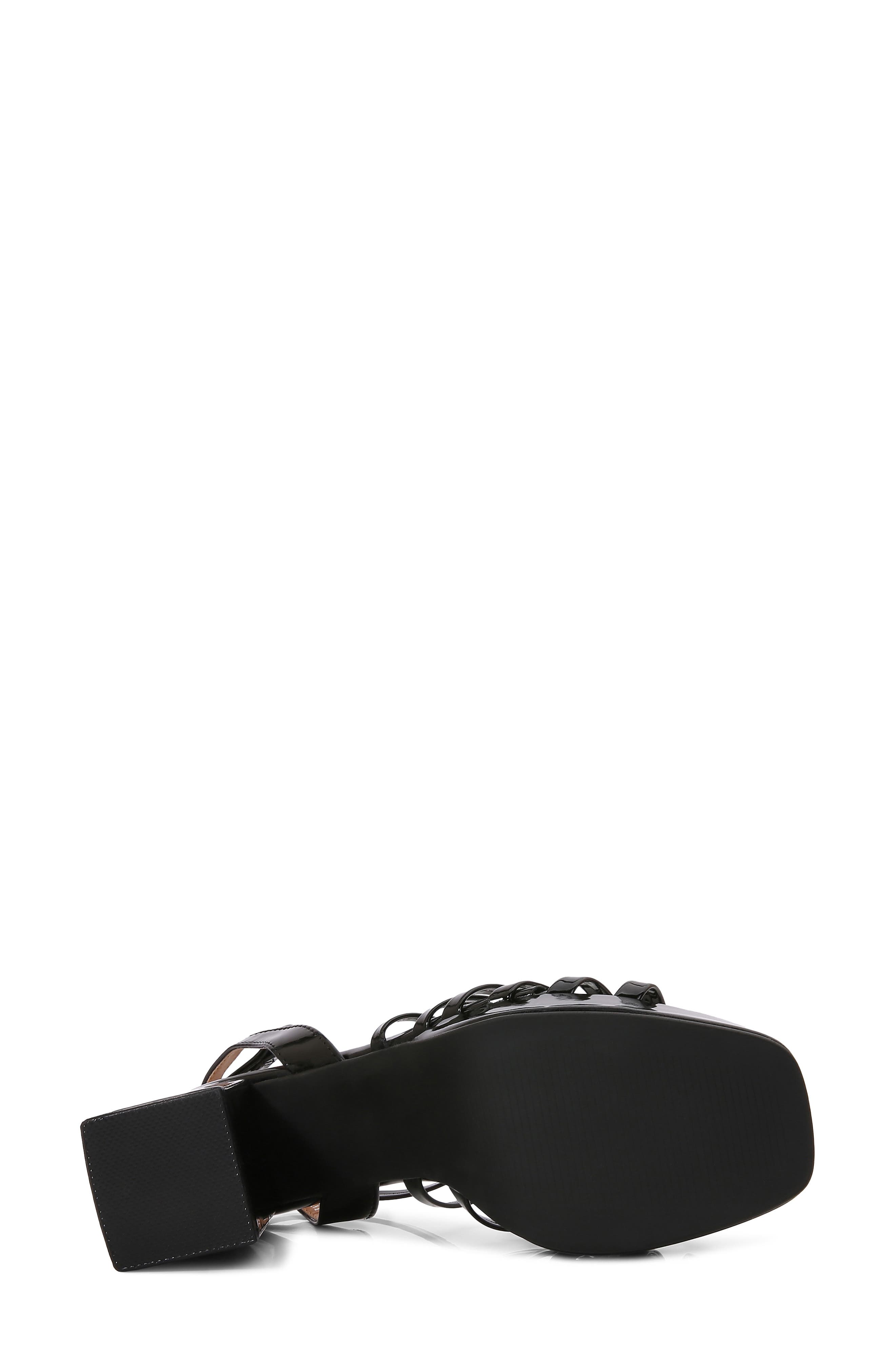Ginny Faux Leather Platform Sandal, Alternate, color, BLACK
