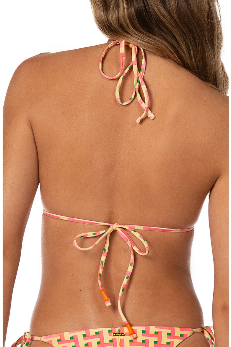 Blush Tide Balmy Triangle Bikini Top, Alternate, color, OPEN YELLOW