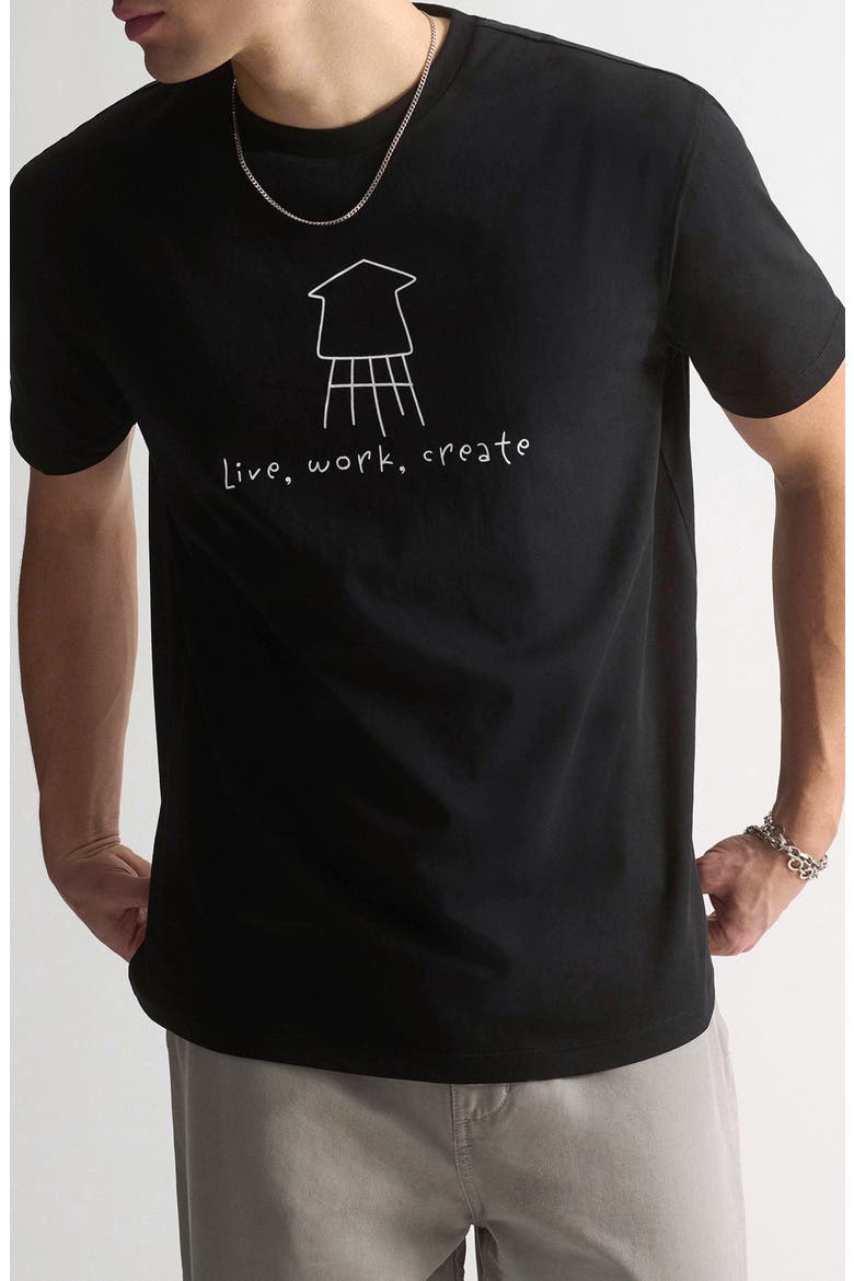 Water Tower Graphic T-Shirt, Main, color, BLACK