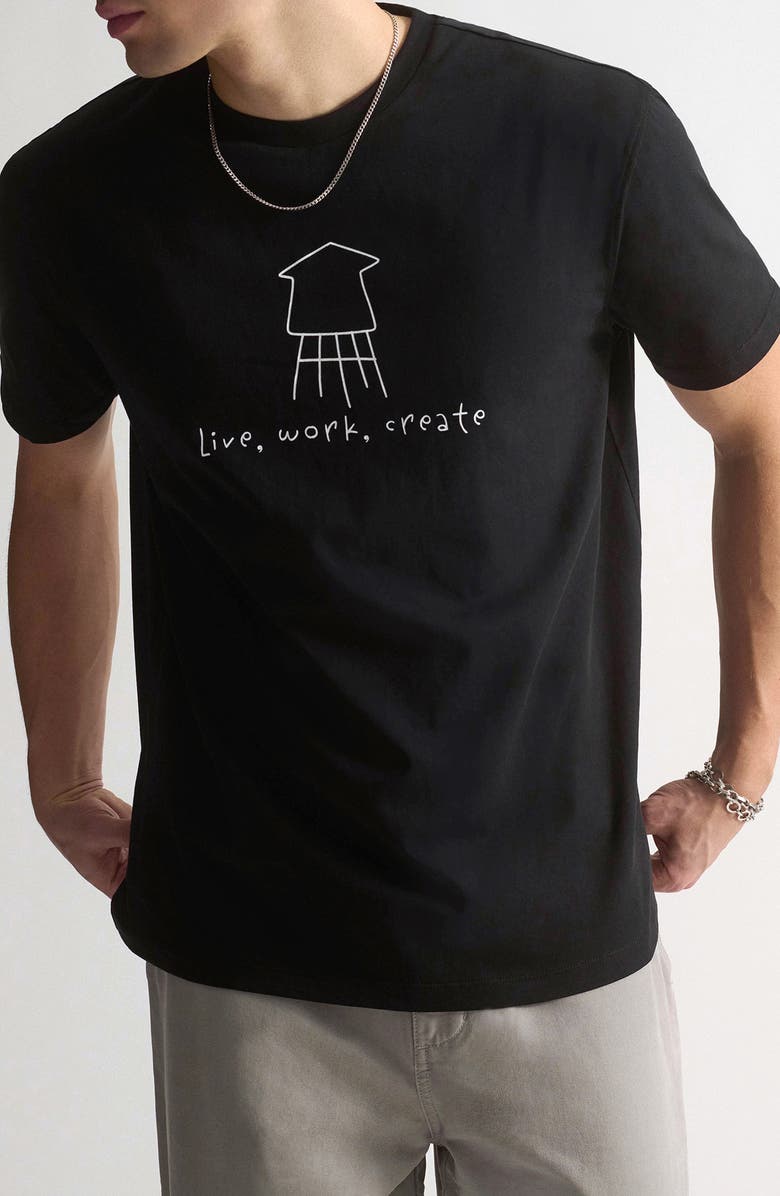 Brooklyn Industries Water Tower Graphic T-Shirt, Main, color, Black