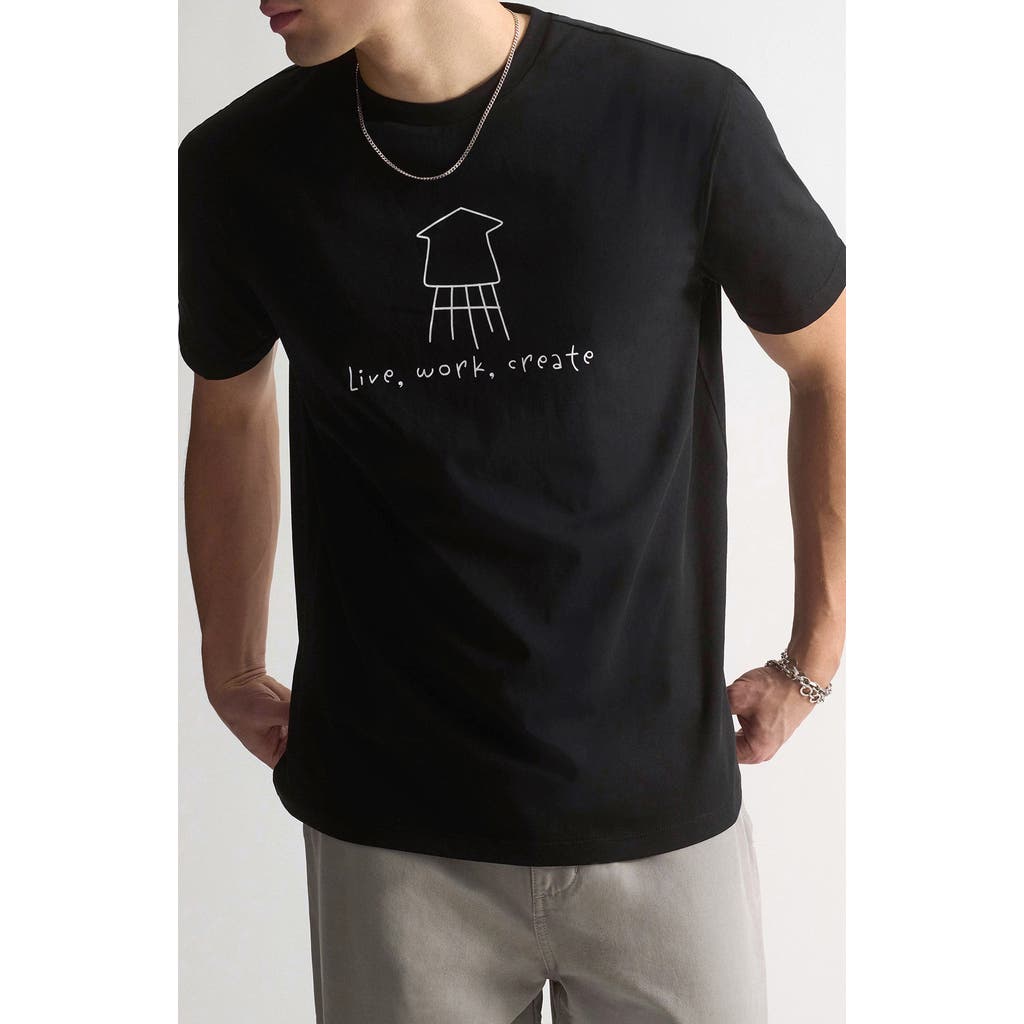 Brooklyn Industries Water Tower Graphic T-shirt In Black