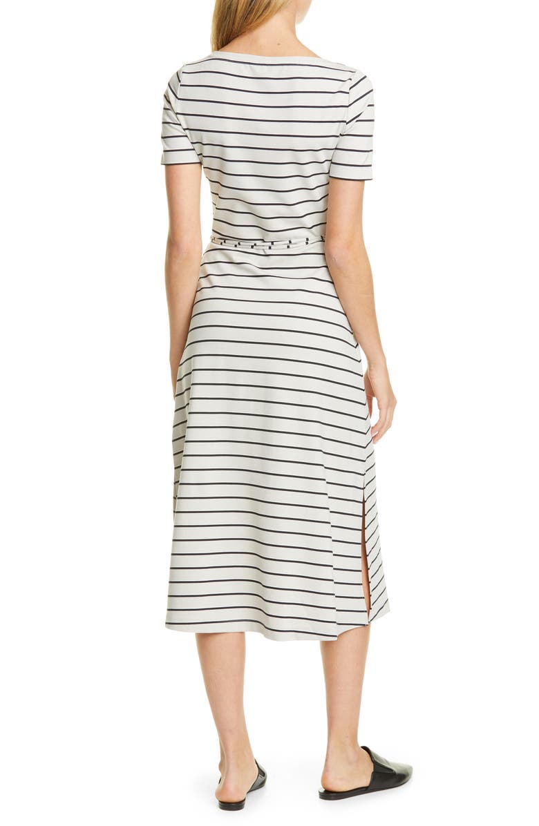 Club Monaco Stripe Scoop Neck Midi Dress, Alternate, color, 