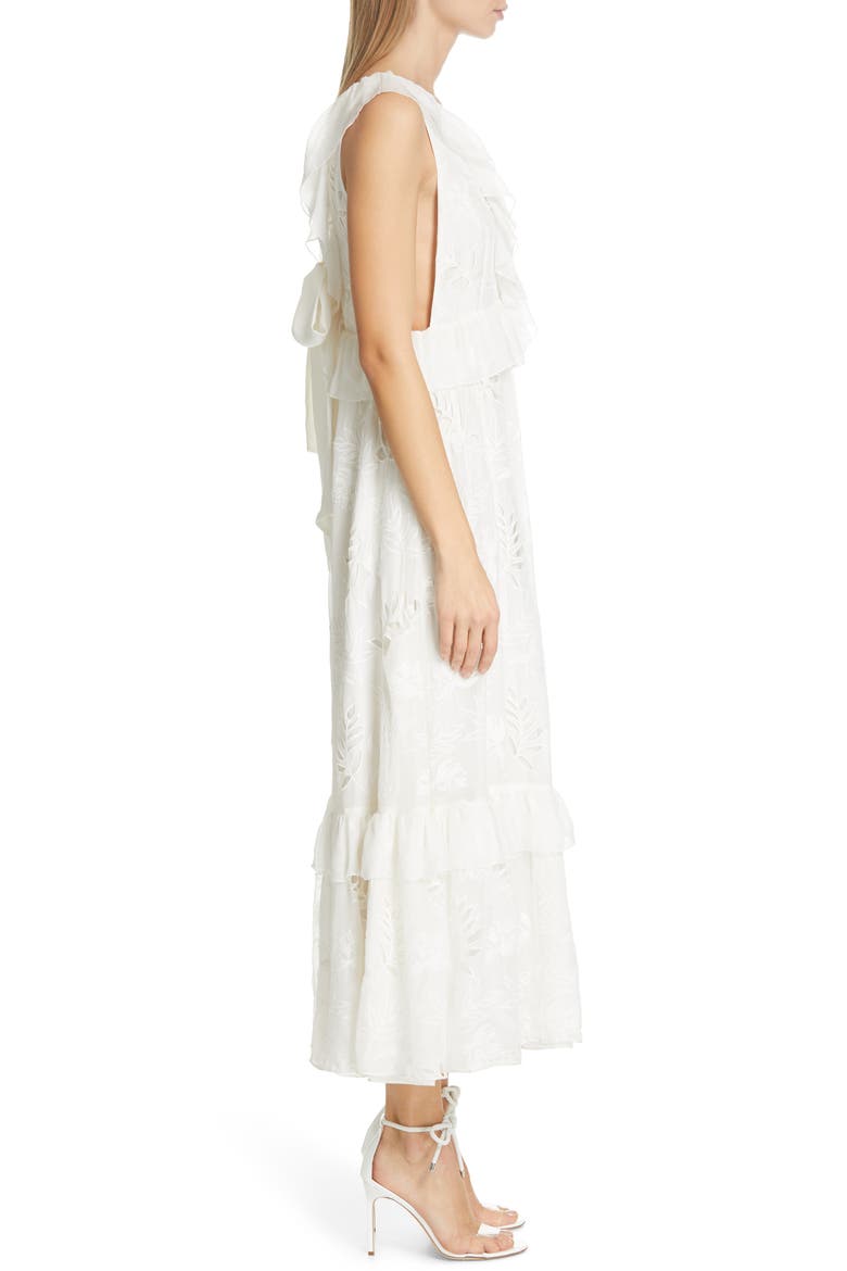 Marilyn Eyelet Silk Dress, Alternate, color, WHITE