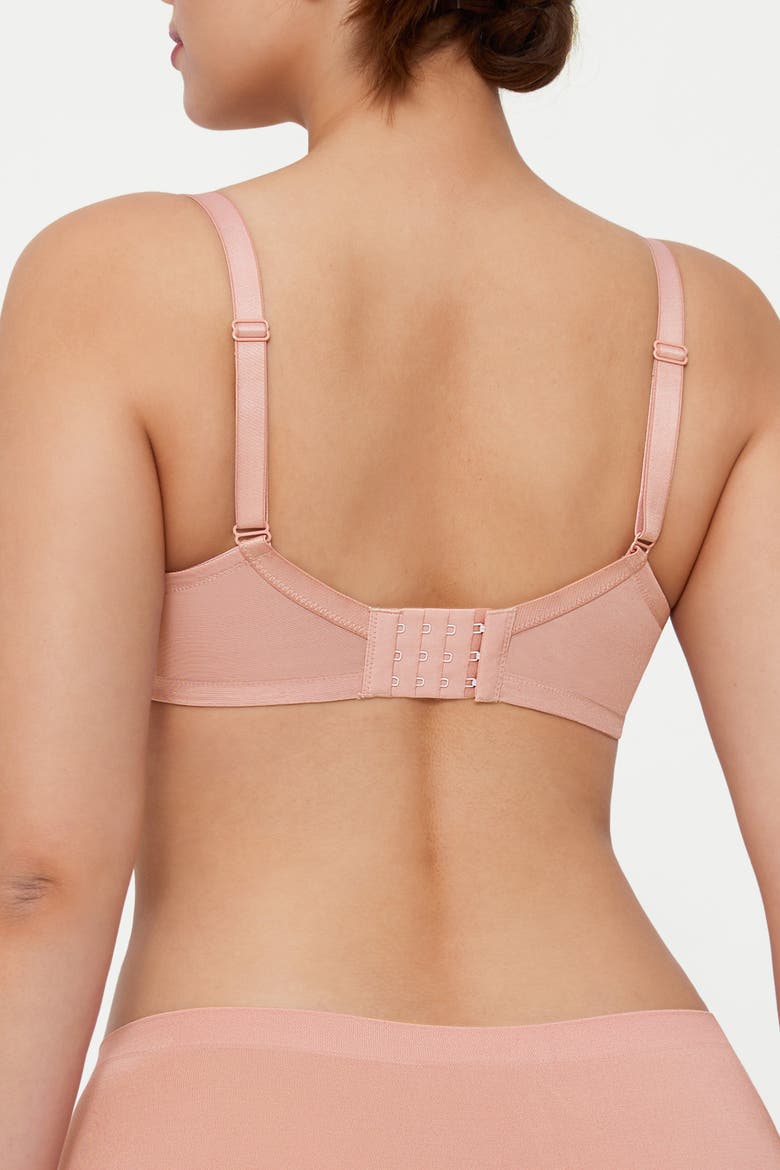 Lightweight Underwire Minimizer Lace Mesh Bra, Alternate, color, Blush